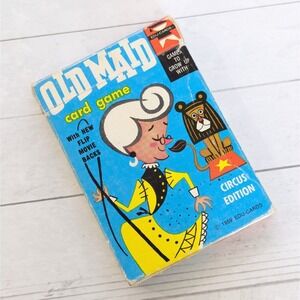 Vintage 1959 ED-U-CARDS Old Maid Card Game Circus Edition Complete In Box
